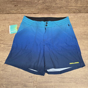 Sea-Doo Royal Blue Fade Striped Women's 6" Board Short Size Small NWT